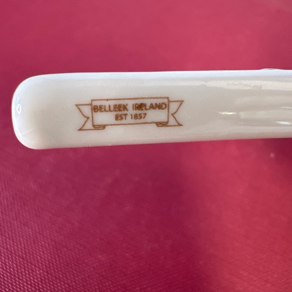 Vintage Belleek Christmas Ornament ST. KIERAN'S CROSS Celtic Knot Clover - Picture 4 of 7